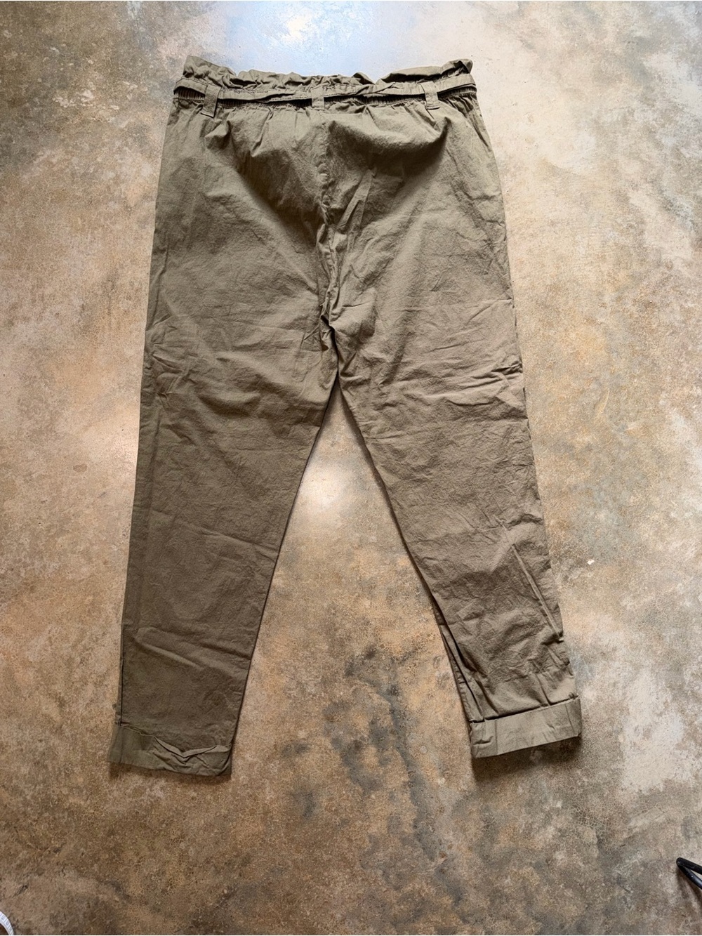 Women’s 2X High-Rise Paperbag Chino Pants in Olive Utility XXL Cargo 2XL - Picture 3 of 11